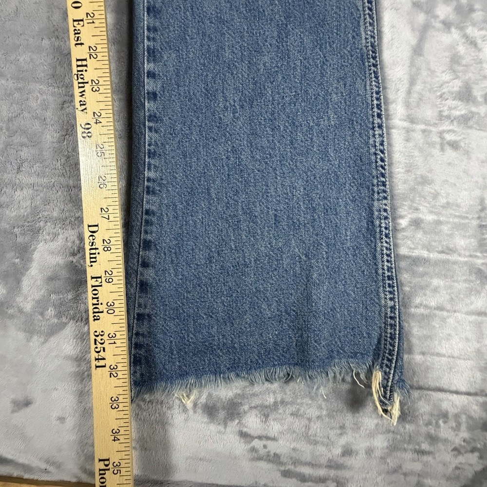 Free People Izzy Flare Jeans Women's 29 Blue Denim Flat Back Raw Distressed Hem - Picture 16 of 16
